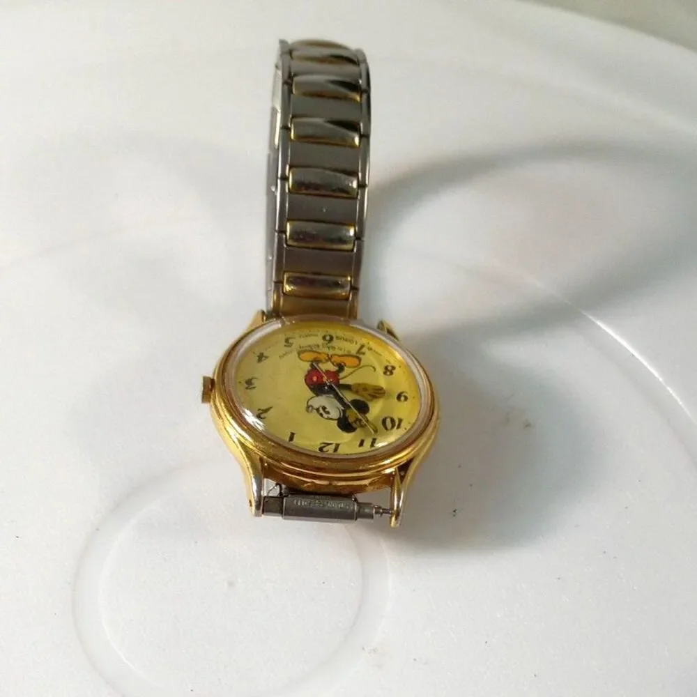 Classic Mickey Mouse Character Watch | Vintage Gold Tone Expansion Strap